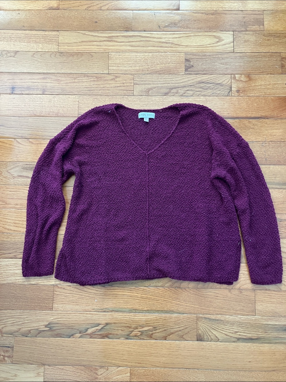 Knox Rose Women’s Maroon V-Neck Sweater - XL